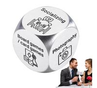 Dados De Fecha Para Parejas, Dados De Decisión | Juegos De Dados De Pareja De Acero Inoxidable Para Adultos | Divertida Herramienta De Elección De Dados De Decisión De Citas Por Noche Para Pareja