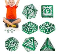 Dados de juego de mesa | Set de 7 dados para juego de rol de sociedad - Caja de almacenamiento magnético incluido juego completo de juguete para principiantes profesionales y familiares