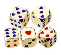 Dados de juego de rol, dados de corazón | Dados de cubo de entretenimiento con motivo de corazón | Dados redondos, 5X para Juegos de mesa, Bebida, Entretenimiento