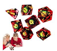 Dados de juego de rol, pequeños dados poliédricos de resina - 7X juego de mesa portátil de dados pequeños | Dados Accesorios Único Liquid Core Diseño Pequeños dados poliédricos poliédricos para