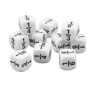 Dados de matemáticas, 20 pcs de 16 mm fracción educativa Dados símbolos de fracción Dices Herramienta matemática de enseñanza aritmética para la práctica matemática