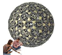 Dados de Metal D100, Dados poliédricos de 100 Caras, Dados de Metal portátiles, Herramienta de Entretenimiento de Alta precisión para Jugadores serios y coleccionistas