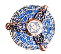 Dados de metal, dados únicos, juego de dados de dragón portátil poliédrico, ruleta giratoria, engranaje retro, cubo de juego de rol de aleación de zinc, inquieto para juegos de mesa