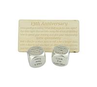 Dados de Metal para 13 años de Aniversario, con Fecha y Noche, para Crear un único día de 13 Aniversario
