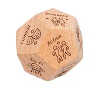 Dados de noche para citas, 1 juego de cubos de madera para planes nocturnos, bloque de decisión de madera con iconos grabados, equipo de ocio, rodillo de actividades románticas para comedor, cine y
