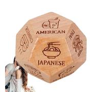 Dados de noche para citas, 1 juego de de madera para planes de noche, bloque de decisión de madera con iconos grabados, equipo de ocio, rodillo de actividad romántica para comedor, cine y paseos