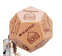 Dados de noche para citas, 1 juego de de madera para planes de noche, bloque de decisión de madera con iconos grabados, equipo de ocio, rodillo de actividad romántica para comedor, cine y paseos