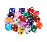 Dados de números de acrílico de 10 Caras Dados multifacéticos Accesorios de Juegos Digitales Transparentes, para Juegos de Mesa Práctica de matemáticas para niños 20 Piezas para Uso Diario