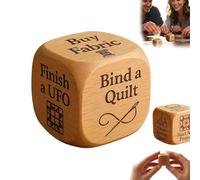 Dados de Quilter, 1 dados de madera hechos a mano con 6 tareas de costura grabadas, divertida herramienta de dados de 6 caras para colchas, amantes de la costura y entusiastas de las manualidades