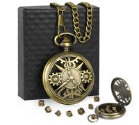 Dados de rol, 7 Piezas Mini Juego de Dados DND Dados Poliedricos con Caja de Reloj de Bolsillo Steampunk, Juego de Dados D&D, Dados Metal, para Dungeons Dragons RPG MTG D20 D12 D10 D% D8 D6 D4
