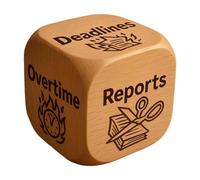 Dados De Trabajo, Dados De Trabajo Y Divertidos, Tomar De Madera Divertido Con 6 Lados De Palabras Divertidas, Una Herramienta De del Estrés de la Oficina, Decoración De Oficina En Domi