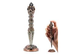 Dados de varita única 7 en 1 de metal para Dungenes and Dragons DND (cobre rojo)