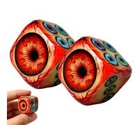 Dados del Ojo de Cthulhu: Dados de Seis Caras con Diseño de Globo Ocular, Hechos a Mano, Estilo Gótico y Punk con Ojos Inyectados en Sangre - para Amantes de la Fantasía y lo Macabro (2pcs)