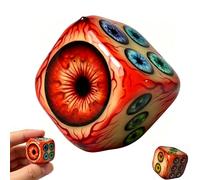 Dados del Ojo de Cthulhu: Dados de Seis Caras con Diseño de Globo Ocular, Hechos a Mano, Estilo Gótico y Punk con Ojos Inyectados en Sangre - para Amantes de la Fantasía y lo Macabro (1pc)