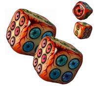 Dados del Ojo de Cthulhu, Dados Hechos a Mano del Ojo de Cthulhu D6, Fantasía Realista Gótica Ojos de Terror Oscuro Decoración Regalo para Amantes espeluznantes (2Pcs)