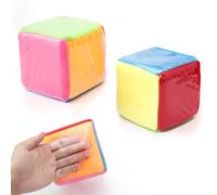 Dados educativos para niños, 2 dados educativos con bolsillos transparentes de 6 lados, cubos de peluche de 10 cm, dados grandes de espuma, cubos de colores con bolsillos para la enseñanza temprana de