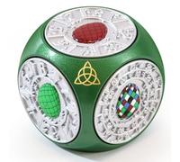 Dados giratorios de metal DND, 7 en 1 D&D con alivio único de huevo de dragón para Dungeons and Dragons, regalos DND para DM, jugadores y accesorios de juegos de mesa (verde plateado)