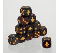 Dados granate y negro para jugar Adepta Sororitas