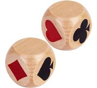 Dados marcadores dobles de Trump de gran tamaño de 4 cm, indicador Euchre, dados de traje de Trump, cubo de madera, cubo de la suerte, grandes herramientas para cartas de juego Euchre Pinochele, gran