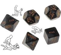 Dados Multiformas De Resina Negra, 5 Piezas, Dados Multiusos para Juegos De Mesa, Ligeros Y PortáTiles, Accesorio Multiformas para Fitness, Regalo para Parejas - F1