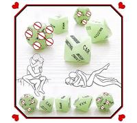 Dados Multifuncionales De Resina Verde, 5, Luminosos por La Noche, Dados Multifuncionales De Juego De Mesa, Ligeros Y PortáTiles, Regalos para Parejas - F1