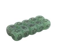 Dados para adivinar los Dedos, Tijeras Luminosas para Roca, Juego de Dados de plástico y Papel para Juegos de Mesa y Juegos de matemáticas, 10 Uds., 20mm (Verde)