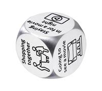 Dados para citas nocturnas - Dados para parejas para adultos | Juego de dados de acero inoxidable para citas nocturnas | Herramienta divertida para hacer decisiones de decisión para novio, novia