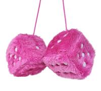 Dados Peludos de 3 Pulgadas para Espejo retrovisor, Dados Peludos para Coche con Puntos Blancos, Decoraciones Colgantes Interiores