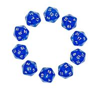 Dados Poliédricos,10 pcs Dados de rol para Ungeons y Dragons Pathfinder Role Playing Dice Enseñanza de Matemáticas 20mm 20 Caras Azul