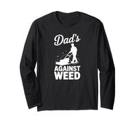 Dads Against Weeds Funny Lawn Mower Father Yard Humor Design Manga Larga