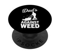 Dads Against Weeds Funny Lawn Mower Father Yard Humor Design PopSockets PopGrip Adhesivo