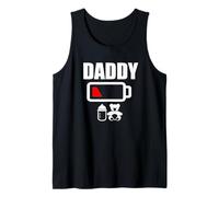 Dad'S Father T-Shirt Daddy Battery Camiseta de Baja energía Camiseta sin Mangas