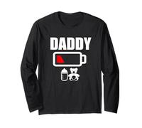 Dad'S Father T-Shirt Daddy Battery Camiseta de Baja energía Manga Larga