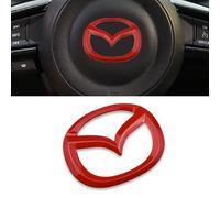 DADYM 1 Psc Emblema Escudo para Mazda 3 6 CX-3 CX-5 CX-9,4.5cm X 5.7cm Logo Adhesivo para Volante/Capó Delantero Trasero Emblema/Emblema para Maletero para Carrocería Pegatinas,Red