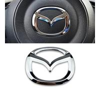 DADYM 1 Psc Emblema Escudo para Mazda 3 6 CX-3 CX-5 CX-9,4.5cm X 5.7cm Logo Adhesivo para Volante/Capó Delantero Trasero Emblema/Emblema para Maletero para Carrocería Pegatinas,Silver