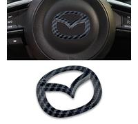 DADYM 1 Psc Emblema Escudo para Mazda 3 6 CX-3 CX-5 CX-9,4.5cm X 5.7cm Logo Adhesivo para Volante/Capó Delantero Trasero Emblema/Emblema para Maletero para Carrocería Pegatinas,Carbon Fiber
