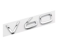 DADYM Emblema Escudo para Volvo V30 V40 V50 V60 V90,3D Logo Adhesivo para Capó Delantero Trasero Emblema/Emblema para Maletero para Carrocería Pegatinas,Silver-V60