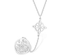 DAEFAG Colgante Nudo de Bruja Tetragrammaton Pentagrama Joyería Celta Pagana Protección Hechicería Irlandesa para Mujer Hombre, Collar de Plata del Nudo de la Bruja