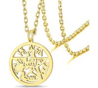 DAEFAG Colgante Nudo de Bruja Tetragrammaton Pentagrama Joyería Celta Pagana Protección Hechicería Irlandesa para Mujer Hombre, Tetragrammaton Necklace-Gold1