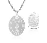 DAEFAG Collar de Luna Triple Hecate Acero Inoxidable Colgante Hekate Joyería Pagana Wicca Regalo Mujer Bruja, Plata-Doble Cara 1