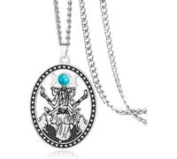 DAEFAG Collar de Luna Triple Hecate Acero Inoxidable Colgante Hekate Joyería Pagana Wicca Regalo Mujer Bruja, Plata