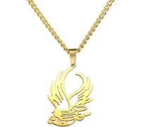 DAEFAG Collar Fénix Ascendente, Colgante Ave de Fuego para Mujer, Bisutería de Acero Inoxidable Elegante, Collar de Oro del pájaro