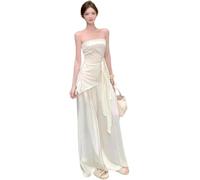 DAEFAG Mujer Conjunto de Dos Piezas, Top de Hombros Descubiertos con Pantalón Ancho, Ropa Elegante, ciento Cincuenta y Cuatro, XS