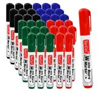 Daelesr 12PCS Rotuladores Pizarra Blanca, Boligrafos Borrable, Whiteboard Marker Erasable, Marcador de Pizarra Borrable en Seco, 4 Colores Negro Azul Rojo Verde, para Hogar Oficina Escuela (36)