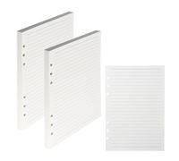 Daelesr Papel de Recambio A5, 160 Hojas, 6 Agujeros, 100 g/m², A5 Inserciones de Planificador de Carpetas Hojas de Recambio para Cuadernos Bocetos, 14,2 x 20,9 cm, Papel rayado, Blanco, Clásico