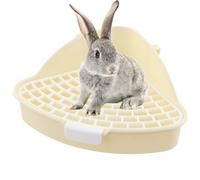 Daelesr Pequeño Animal Inodoro para Mascotas Triángulo, Inodoro de Esquina para Jaulas Pequeñas, Caja de Arena de Conejo Entrenador Inodoro, Arenero de Plástico de Conejo para hámster (Blanco)