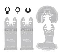 DAEMKOD Paquete de 4 cuchillas oscilantes de diamante, kits profesionales de cuchillas multiherramienta, hoja de extracción de lechada para herramienta oscilante, compatible con Dewalt Bosch Worx