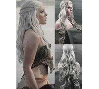 Daenerys Targaryen Silver Wavy Wig Dragon Princess Game Of Thrones Braids Cosplay Wigs Costumes