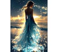 DAERLE Diamond Painting Kit Completo Chica de fantasía, Kit de Pintura de Diamantes Kits Adultos, Pintura de Diamantes Hada, Cuadro Diamantes para Decoración de Pared del Hogar 30x40cm