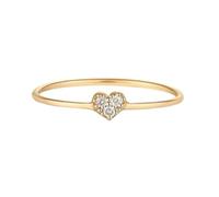 Daesar Anillo Matrimonio de Mujer con Corazón con Moissanita, Oro Amarillo 14K, Talla 11(51mm), Anillos Promesa Oro